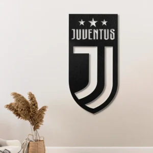 Juventus Metal Logo Sign, Iconic Football Club Art, LED Game Room Decor, Soccer Fan Gift