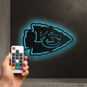 Kansas City Chiefs Metal Logo Art, Arrowhead NFL Decor, LED Game Day Sign, Football Fan Present