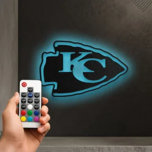 Kansas City Chiefs Metal Logo, Electrifying NFL Wall Art, Backlit Game Room Decor, Football Fan Gift Idea