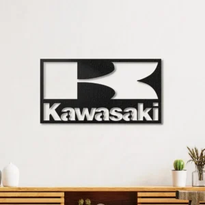 Kawasaki Metal Logo, Dynamic Motorcycle Art, RGB LED Garage Sign, Rider's Dream Gift