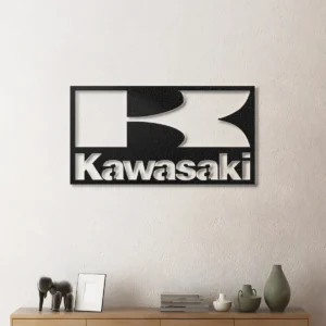 Kawasaki Metal Logo, Dynamic Motorcycle Art, RGB LED Garage Sign, Rider's Dream Gift