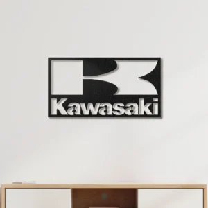 Kawasaki Metal Logo, Dynamic Motorcycle Art, RGB LED Garage Sign, Rider's Dream Gift