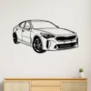 Black metal Kia Stinger GT wall art with 3D shadow effect.