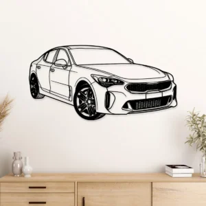 Kia Stinger GT Metal Wall Art, Dynamic Car Silhouette, Garage Man Cave Decor, Enthusiast Gift