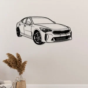 Kia Stinger GT Metal Wall Art, Dynamic Car Silhouette, Garage Man Cave Decor, Enthusiast Gift