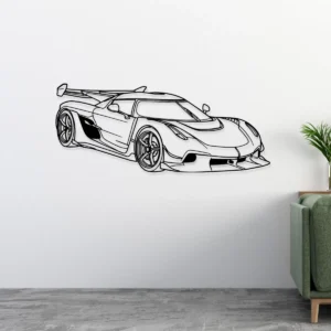 Koenigsegg Jesko Metal Wall Art, Hypercar Silhouette Decor, Garage Man Cave Sign, Supercar Enthusiast Gift