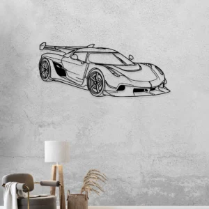 Koenigsegg Jesko Metal Wall Art, Hypercar Silhouette Decor, Garage Man Cave Sign, Supercar Enthusiast Gift