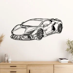 Lamborghini Revuelto Metal Wall Art, Modern Hypercar Decor, Garage Man Cave Sign, Supercar Enthusiast Gift
