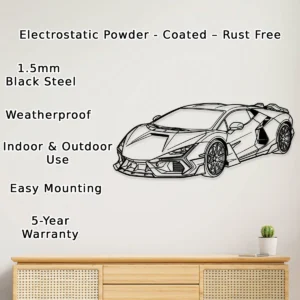 Lamborghini Revuelto Metal Wall Art, Modern Hypercar Decor, Garage Man Cave Sign, Supercar Enthusiast Gift