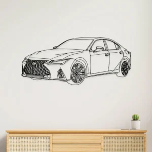 Lexus IS500 F Sport black metal wall art front view