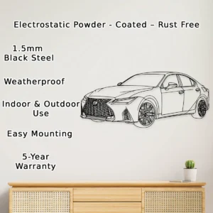 Lexus IS500 F Sport Metal Wall Art, Dynamic Sports Car Decor, Modern Garage Sign, Luxury Car Lover Gift