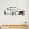 Lexus LC500 black metal wall art silhouette on white wall