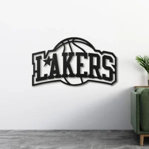 Los Angeles Lakers Metal Logo Art, Iconic NBA Team Decor, LED Game Room Sign, Basketball Fan Gift
