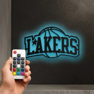 Los Angeles Lakers Metal Logo Art, Iconic NBA Team Decor, LED Game Room Sign, Basketball Fan Gift