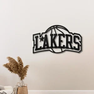 Los Angeles Lakers Metal Logo Art, Iconic NBA Team Decor, LED Game Room Sign, Basketball Fan Gift