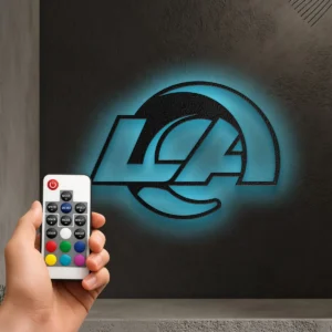 Los Angeles Rams Metal Logo Sign, Iconic NFL Team Art, LED Game Room Decor, Ultimate Fan Gift