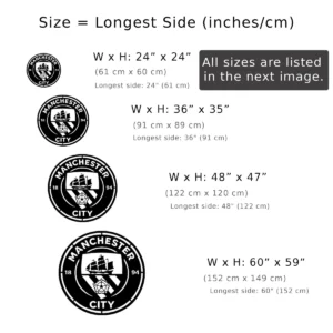 Manchester City Metal Logo Art, Premier League Fan Decor, Optional LED Wall Sign, Soccer Lover Gift