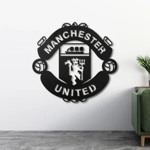 Manchester United Metal Logo Sign, Legendary Premier League Decor, Dynamic Man Cave Sign, Soccer Fan Gift