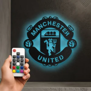 Manchester United Metal Logo Sign, Legendary Premier League Decor, Dynamic Man Cave Sign, Soccer Fan Gift