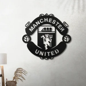 Manchester United Metal Logo Sign, Legendary Premier League Decor, Dynamic Man Cave Sign, Soccer Fan Gift