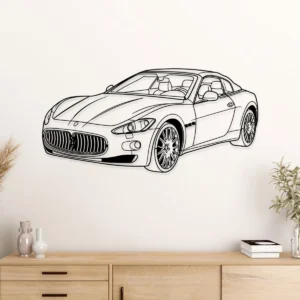 Maserati GranTurismo Metal Wall Art, Iconic Italian Sports Car Decor, Optional LED Garage Sign, Luxury Driver Gift