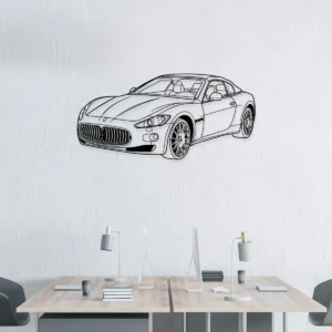 Maserati GranTurismo Metal Wall Art, Iconic Italian Sports Car Decor, Optional LED Garage Sign, Luxury Driver Gift