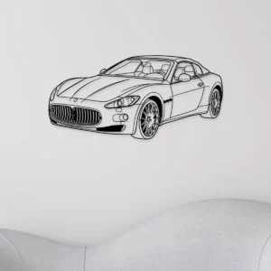 Maserati GranTurismo Metal Wall Art, Iconic Italian Sports Car Decor, Optional LED Garage Sign, Luxury Driver Gift
