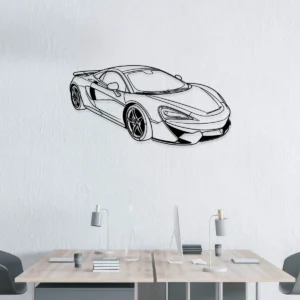 McLaren 570S Spider Metal Art, Modern Supercar Silhouette, Premium Garage Decor, Car Lover Gift