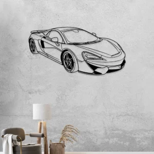 McLaren 570S Spider Metal Art, Modern Supercar Silhouette, Premium Garage Decor, Car Lover Gift