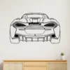 Black metal McLaren 570S Spider rear view wall art.