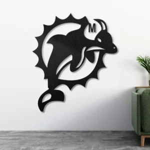 Miami Dolphins Metal Logo Art, Iconic NFL Team Decor, LED Game Room Sign, Die-Hard Fan Gift
