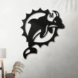 Miami Dolphins Metal Logo Art, Iconic NFL Team Decor, LED Game Room Sign, Die-Hard Fan Gift