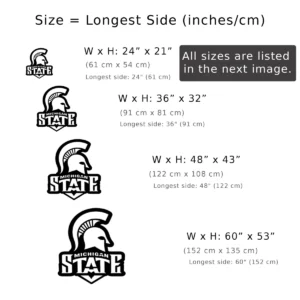 Michigan State Spartan Logo, Collegiate Metal Wall Art, Optional LED Game Room Sign, University Fan Gift