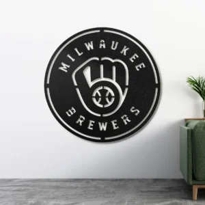 Milwaukee Brewers Metal Logo, Dynamic MLB Wall Art, Optional LED Backlight, Ultimate Baseball Fan Gift