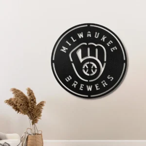 Milwaukee Brewers Metal Logo, Dynamic MLB Wall Art, Optional LED Backlight, Ultimate Baseball Fan Gift