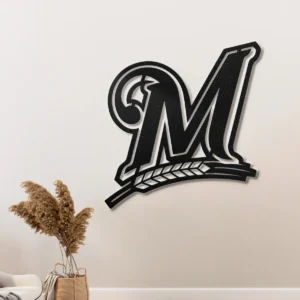 Milwaukee Brewers Metal Logo, Iconic MLB Wall Art, Optional LED Game Room Sign, Baseball Fan Gift