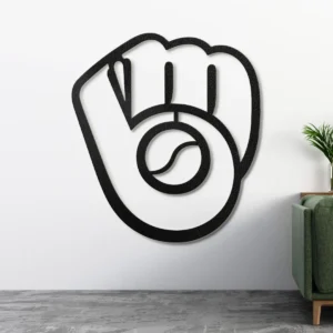 Milwaukee Brewers Metal Logo Sign, Official MLB Wall Art, Optional LED Backlight, Ultimate Baseball Fan Gift