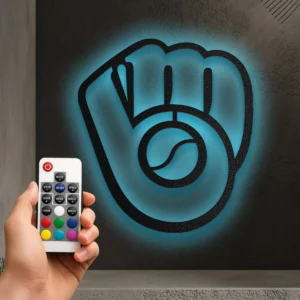 Milwaukee Brewers Metal Logo Sign, Official MLB Wall Art, Optional LED Backlight, Ultimate Baseball Fan Gift