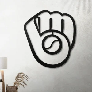 Milwaukee Brewers Metal Logo Sign, Official MLB Wall Art, Optional LED Backlight, Ultimate Baseball Fan Gift