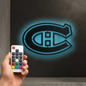 Montreal Canadiens Metal Logo, Official NHL Wall Art, Optional LED Game Room Sign, Hockey Fan Gift