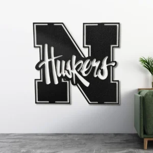 Nebraska Huskers Metal Logo Art, Iconic College Football Decor, LED Game Room Sign, Ultimate Fan Gift