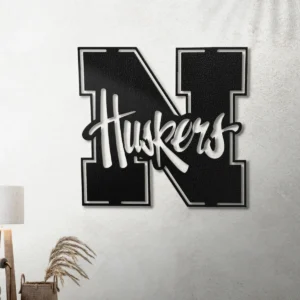 Nebraska Huskers Metal Logo Art, Iconic College Football Decor, LED Game Room Sign, Ultimate Fan Gift