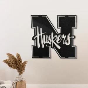 Nebraska Huskers Metal Logo Art, Iconic College Football Decor, LED Game Room Sign, Ultimate Fan Gift