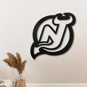 New Jersey Devils Metal Logo Art, Iconic NHL Team Decor, Optional LED Game Room Sign, Hockey Fan Gift