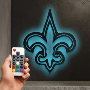 New Orleans Saints Metal Logo Art, Iconic Fleur-de-lis Decor, Backlit Game Room Sign, NFL Fan Gift