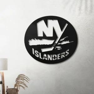 New York Islanders Metal Logo Sign, Dynamic NHL Wall Art, Optional LED Game Room Decor, Ultimate Hockey Fan Gift