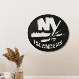 New York Islanders Metal Logo Sign, Dynamic NHL Wall Art, Optional LED Game Room Decor, Ultimate Hockey Fan Gift