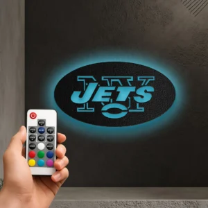 New York Jets Metal Logo Art, Bold NFL Wall Decor, Backlit Game Day Sign, Die-Hard Fan Gift