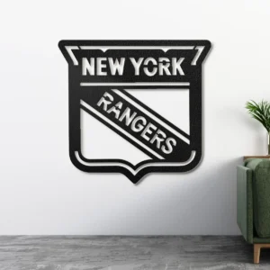New York Rangers Metal Wall Art, Official NHL Logo Decor, Optional LED Backlit Sign, Die-Hard Fan Gift