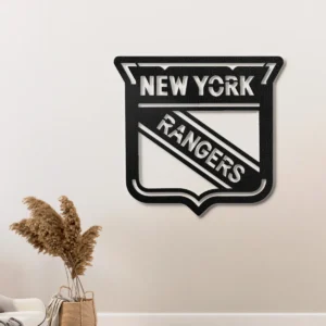 New York Rangers Metal Wall Art, Official NHL Logo Decor, Optional LED Backlit Sign, Die-Hard Fan Gift
